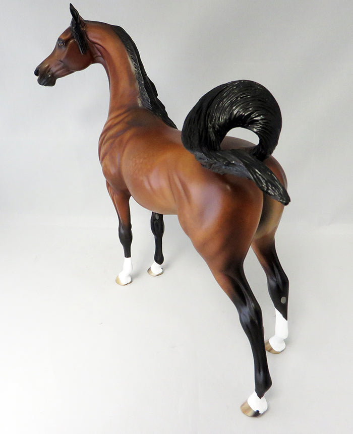 PUSHIN PAST-OOAK DAPPLE BAY ARABIAN MODEL HORSE BY SHERYL LEISURE 9/22