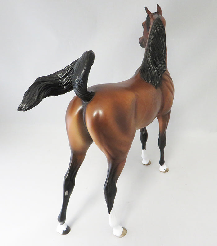 PUSHIN PAST-OOAK DAPPLE BAY ARABIAN MODEL HORSE BY SHERYL LEISURE 9/22