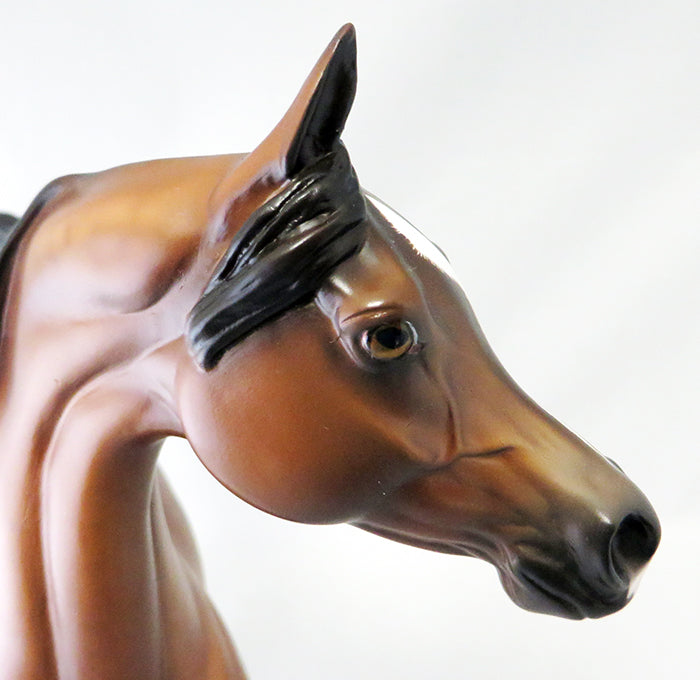 PUSHIN PAST-OOAK DAPPLE BAY ARABIAN MODEL HORSE BY SHERYL LEISURE 9/22