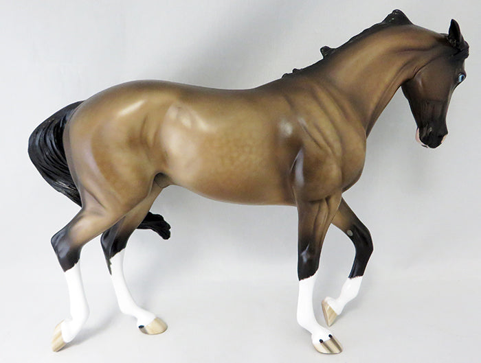 NOT WITHOUT COFFEE-OOAK BUCKSKIN THOROUGHBRED MODEL HORSE BY SHERYL LEISURE 9/23