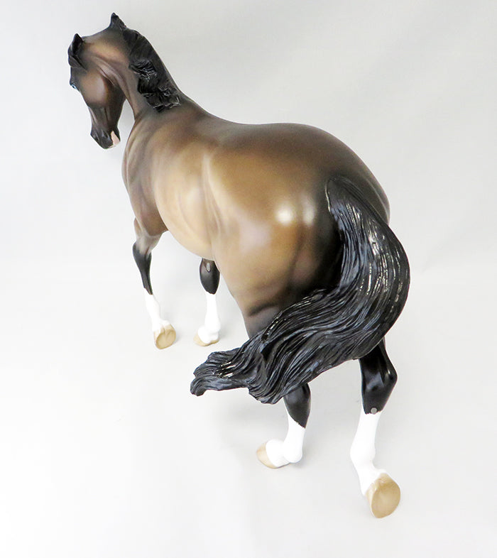 NOT WITHOUT COFFEE-OOAK BUCKSKIN THOROUGHBRED MODEL HORSE BY SHERYL LEISURE 9/23