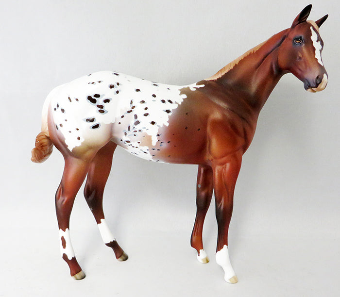 DARK N STORMY-OOAK CHESTNUT APPALOOSA WEANLING MODEL HORSE 9/23