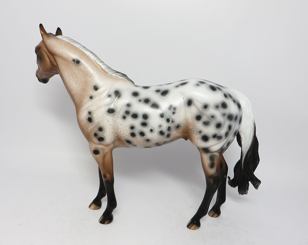 LOVE BRIGADE-OOAK BAY SEMI LEOPARD APPALOOSA ISH MODEL HORSE BY SHERYL LEISURE 08/11/17
