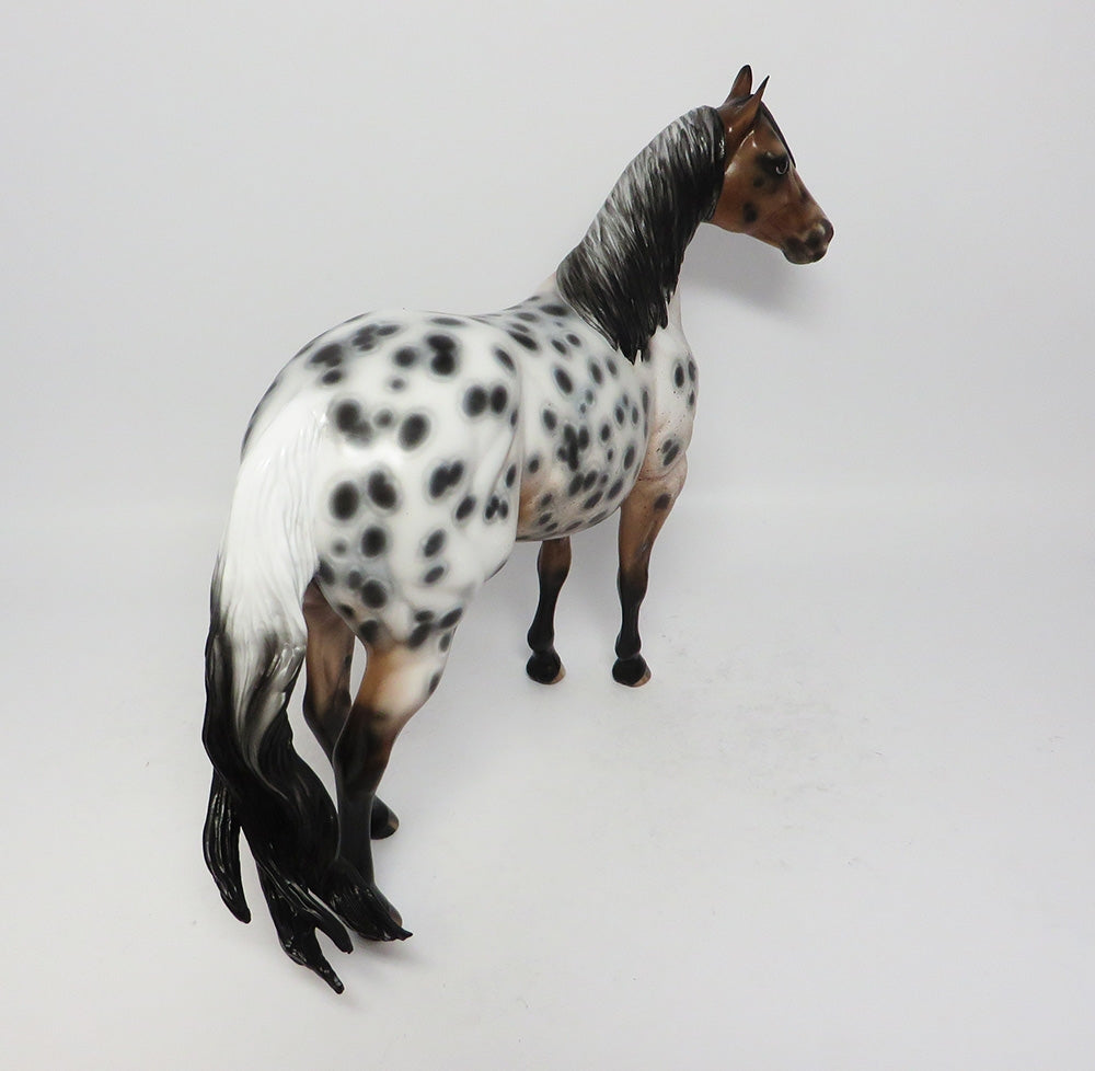 LOVE BRIGADE-OOAK BAY SEMI LEOPARD APPALOOSA ISH MODEL HORSE BY SHERYL LEISURE 08/11/17