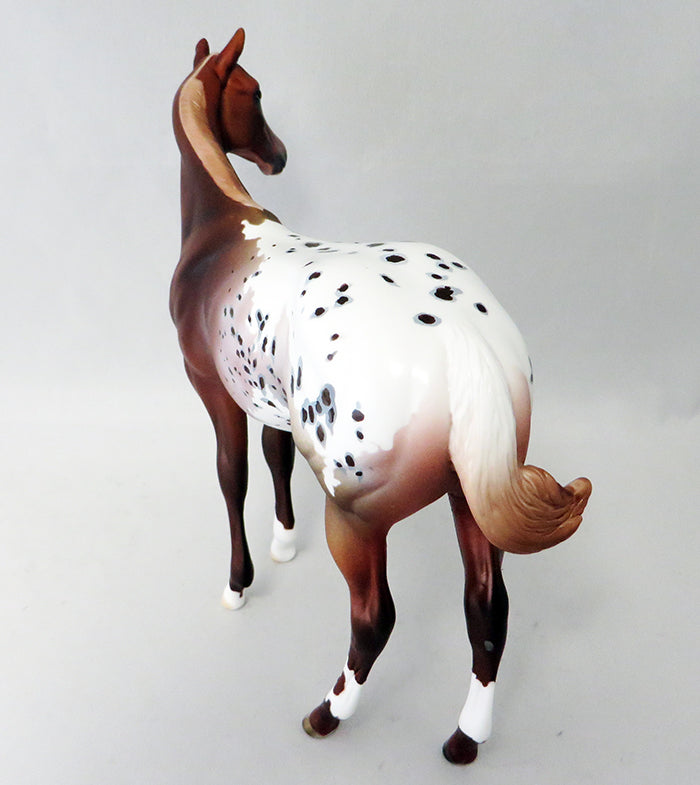 DARK N STORMY-OOAK CHESTNUT APPALOOSA WEANLING MODEL HORSE 9/23