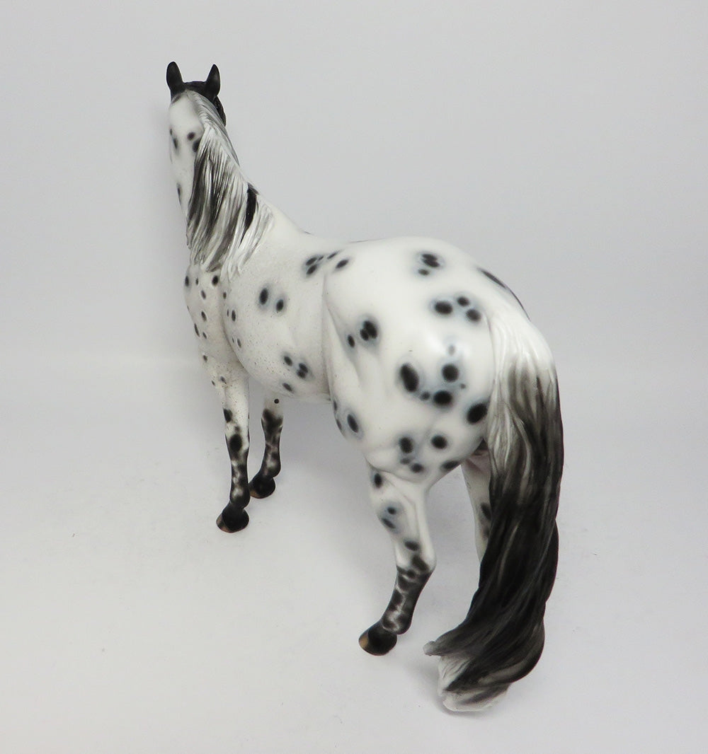 PEACE BE WITH US-OOAK BLACK SEMI LEOPARD APPALOOSA ISH MODEL HORSE BY SHERYL LEISURE 08/11/17