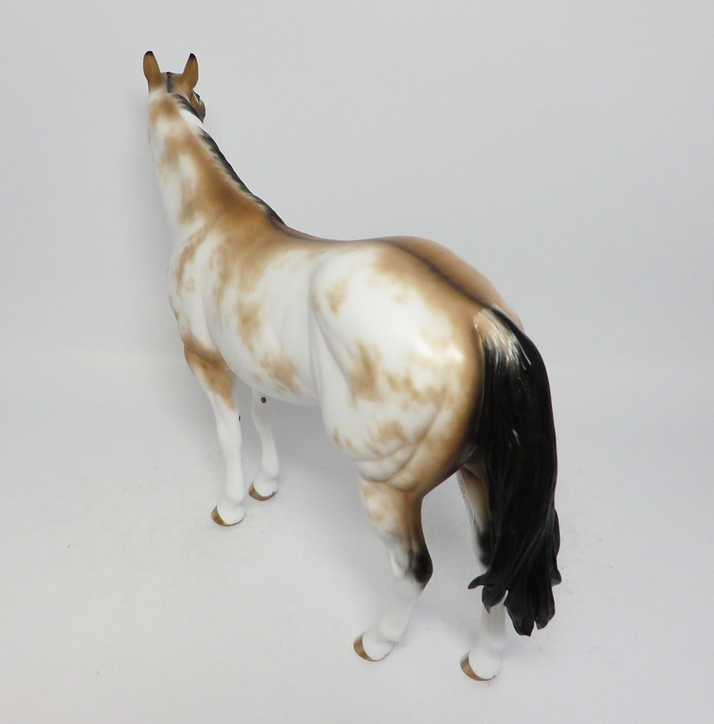 PAYS TO HAVE CLASS-OOAK BUCKSKIN SABINO ISH MODEL HORSE BY SHERYL LEISURE 08/11/17