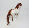 FARSEER&#39;S RAGING TEMPEST-OOAK CHESTNUT SABINO SPANISH MUSTANG MODEL HORSE BY SHERYL LEISURE 08/11/17