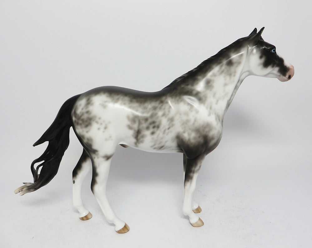 FARSEER-OOAK BLACK SABINO SPANISH MUSTANG MODEL HORSE BY SHERYL LEISURE 08/11/17