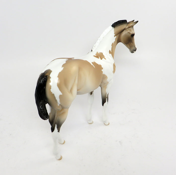 SPARKY-OOAK BUCKSKIN PAINT ROACHED MANE WEANLING MODEL HORSE 3/1