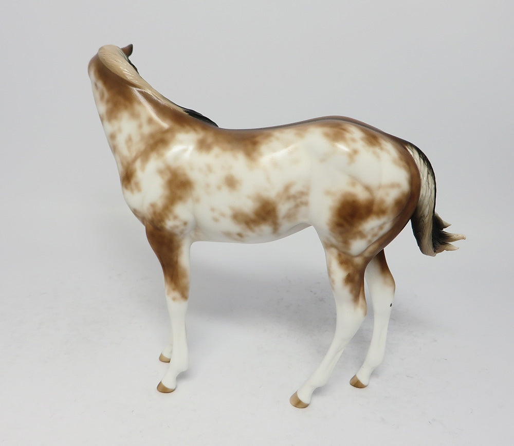 SHAMAN&#39;S HARVEST-OOAK BUCKSKIN SABINO WEANLING MODEL HORSE BY SHERYL LESIURE 8/11/17