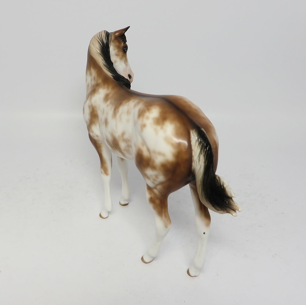 SHAMAN&#39;S HARVEST-OOAK BUCKSKIN SABINO WEANLING MODEL HORSE BY SHERYL LESIURE 8/11/17