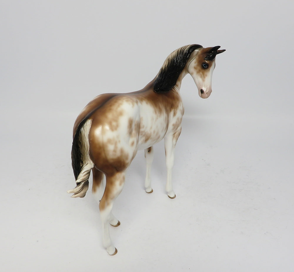 SHAMAN&#39;S HARVEST-OOAK BUCKSKIN SABINO WEANLING MODEL HORSE BY SHERYL LESIURE 8/11/17