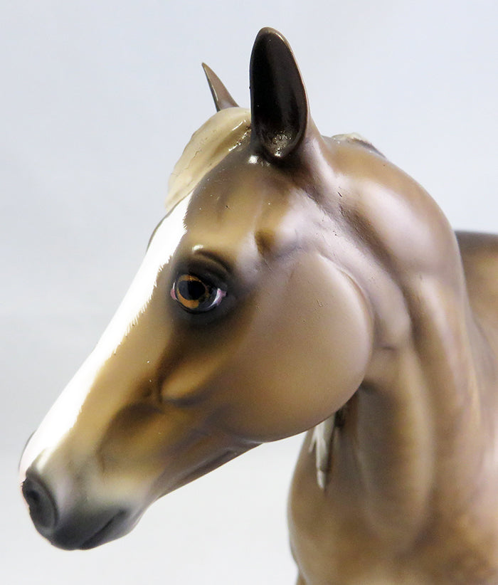 HOLDIN BACK-OOAK -DAPPLE SOOTY PALOMINO ISH MODE HORSE BY SHERYL LEISURE 9/23