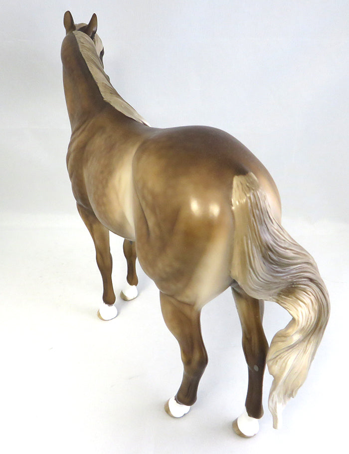 HOLDIN BACK-OOAK -DAPPLE SOOTY PALOMINO ISH MODE HORSE BY SHERYL LEISURE 9/23