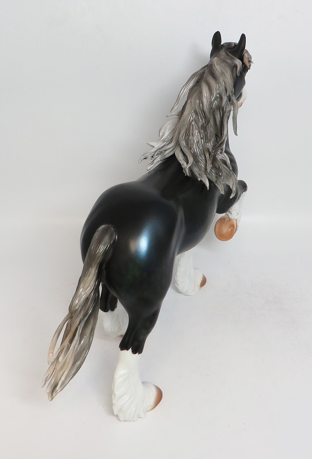WHEELER - OOAK SILVER BLACK TROTTING DRAFT MODEL HORSE MW2018