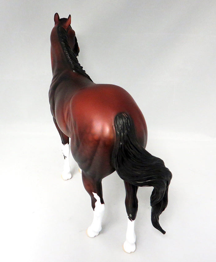 ROLL THE DICE-OOAK BLOOD BAY PAINT ISH MODEL HORSE BY DAWN QUICK 9/23