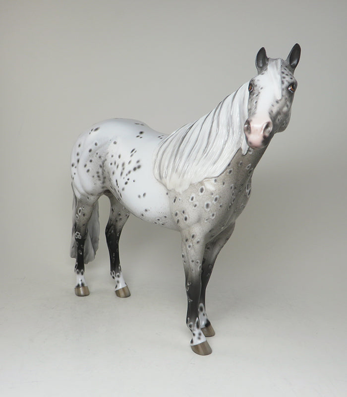 SALT AND PEPPA- OOAK APPALOOSA ISH MODEL HORSE BY SHERYL LEISURE 4/12