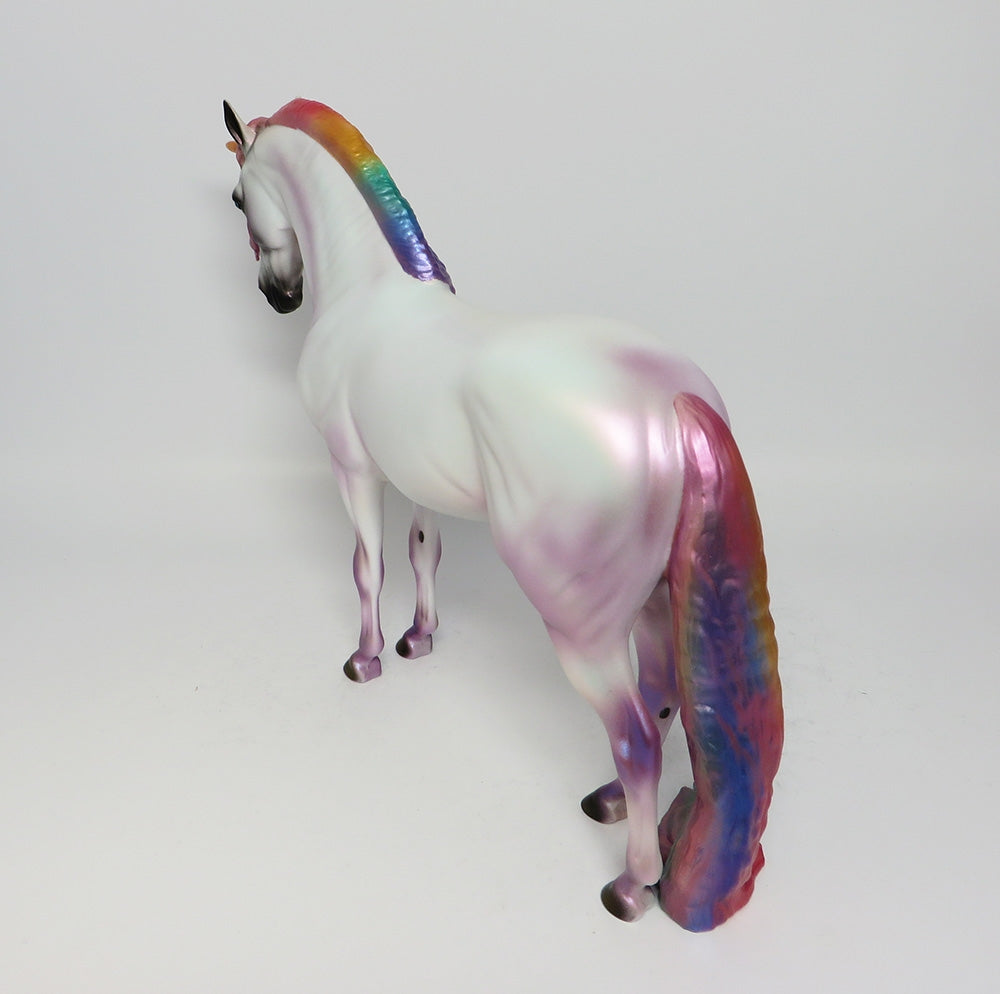 SOLEIL-LE-55-RAINBOW UNICORN ANDALUSIAN MODEL HORSE 7/27/17