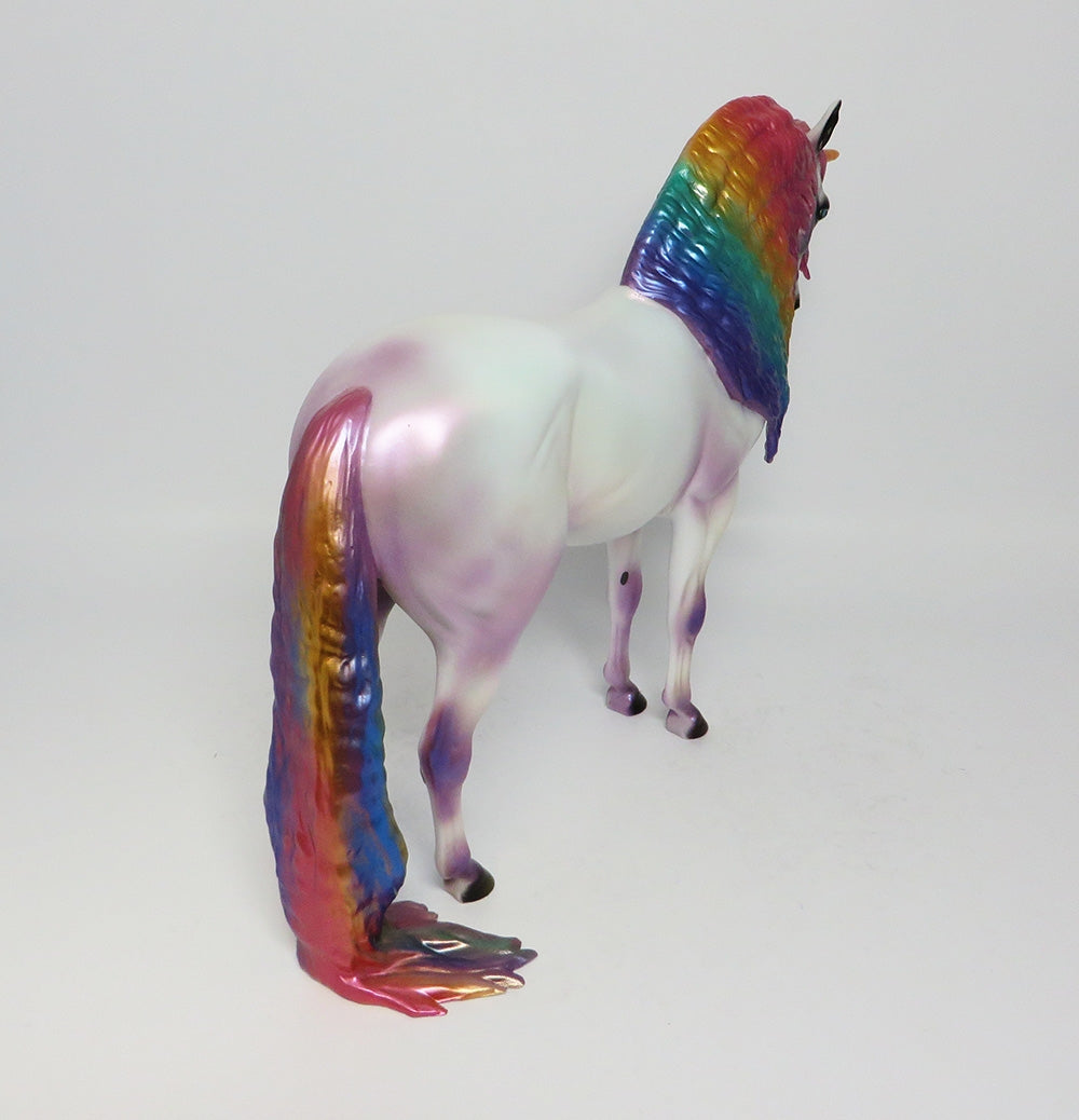 SOLEIL-LE-55-RAINBOW UNICORN ANDALUSIAN MODEL HORSE 7/27/17