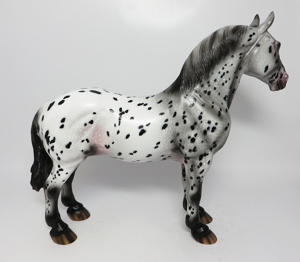 JAGGER-OOAK LOUD APPALOOSA STANDING DRAFTER MODEL HORSE 8/1/17