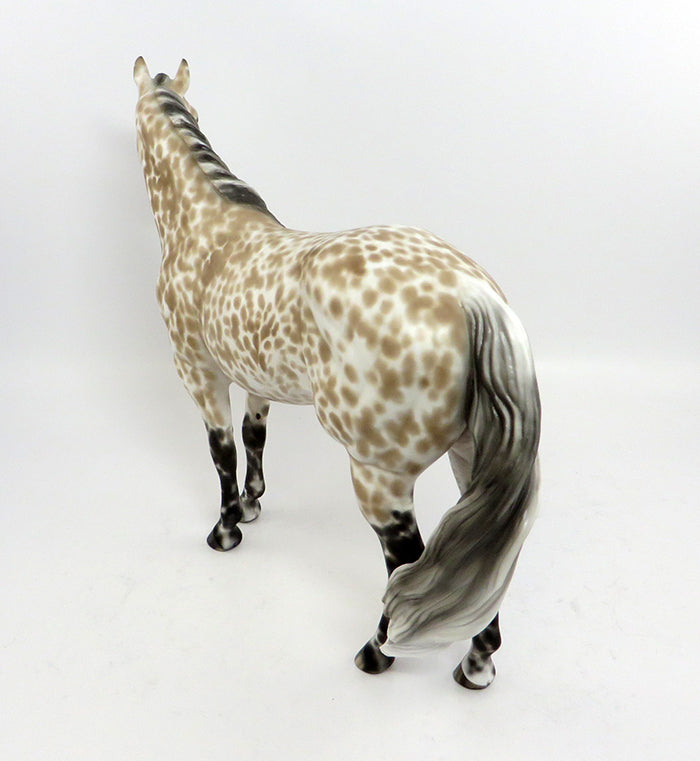 FAT TUESDAY-OOAK BUCKSKIN MARBLED APPALOOSA ISH MODEL HORSE 2/24