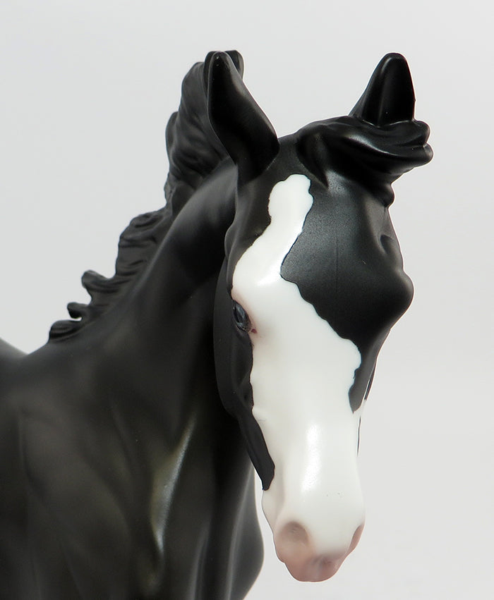 RIHANNA-OOAK DAPPLE BLACK YEARLING MODEL HORSE 3/1