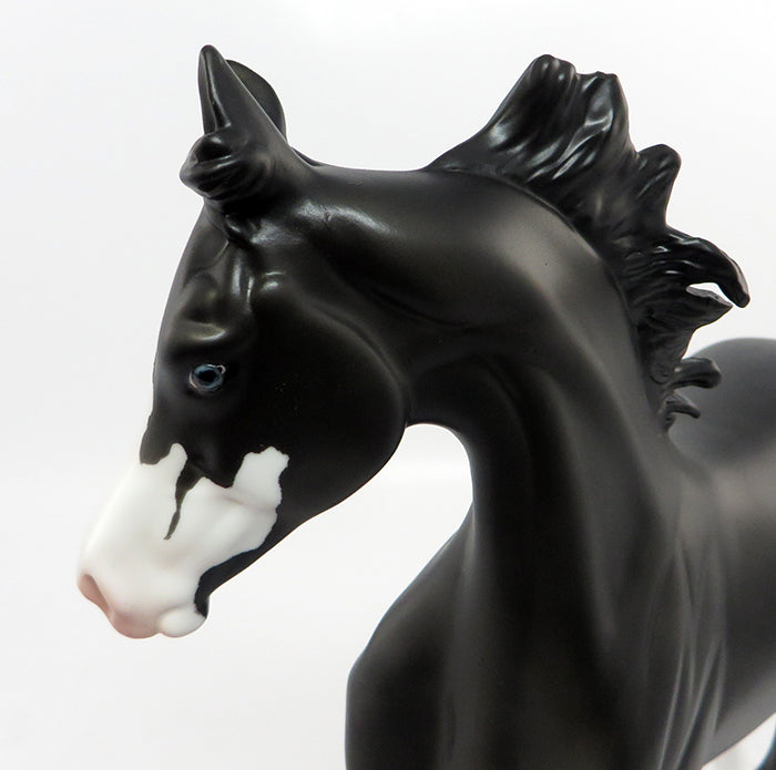 RIHANNA-OOAK DAPPLE BLACK YEARLING MODEL HORSE 3/1