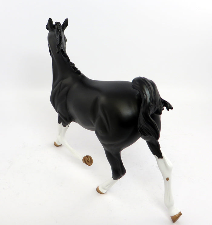 RIHANNA-OOAK DAPPLE BLACK YEARLING MODEL HORSE 3/1