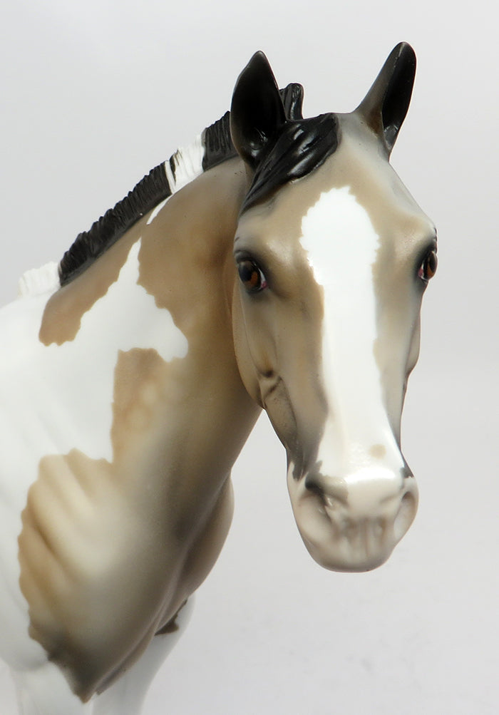 FLASH-N-GO-OOAK BUCKSKIN PAINT ISH MODEL HORSE BY DAWN QUICK CUSTOMIZED BY JT 02/24/17