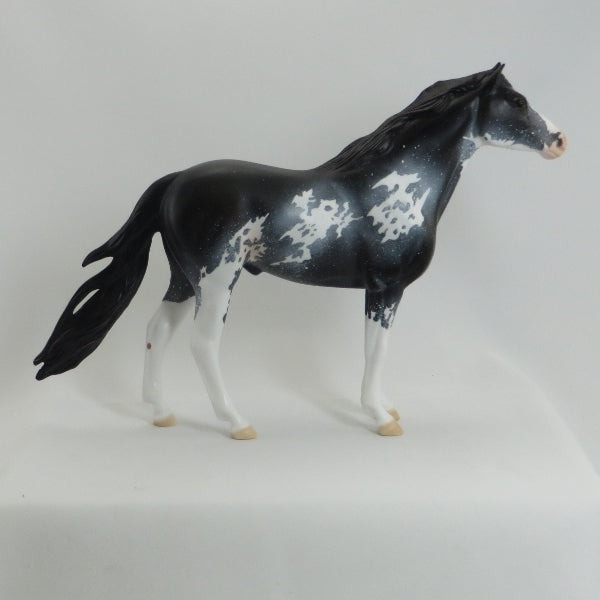 INDIAN PAINT - OOAK Black Sabino Mustang Model Horse - 5/15