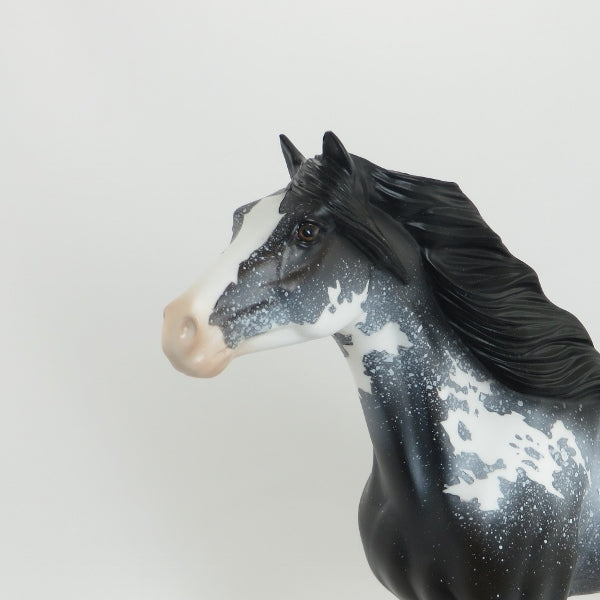 INDIAN PAINT - OOAK Black Sabino Mustang Model Horse - 5/15