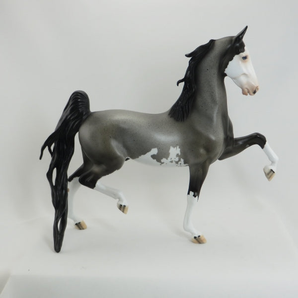 BORN TO DO IT - OOAK Blue Roan Saddlebred Model Horse Pinto - 5/15