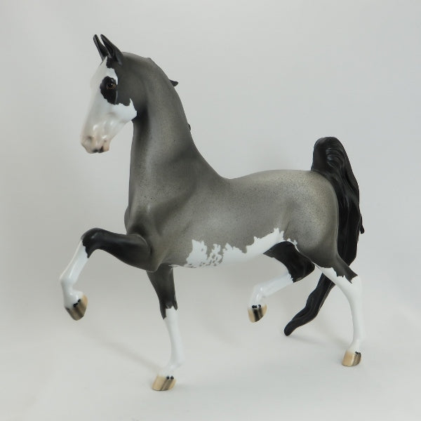 BORN TO DO IT - OOAK Blue Roan Saddlebred Model Horse Pinto - 5/15