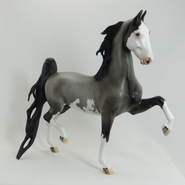 BORN TO DO IT - OOAK Blue Roan Saddlebred Model Horse Pinto - 5/15