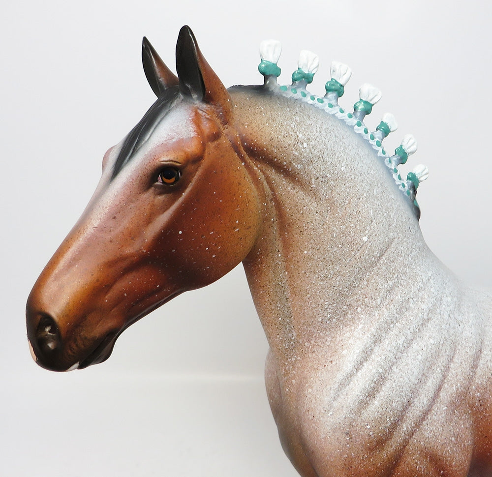 RED-OOAK RED ROAN STANDING DRAFTER MODEL HORSE BY DAWN QUICK 8/18/17