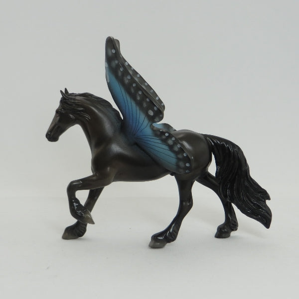 BLUE MORPHOS - OOAK Frisian Rearing Butterfly Model Horse - 5/15