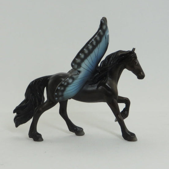 BLUE MORPHOS - OOAK Frisian Rearing Butterfly Model Horse - 5/15