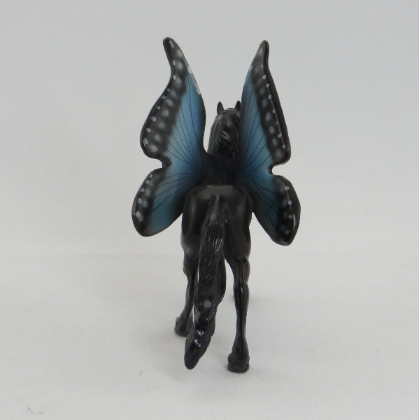 BLUE MORPHOS - OOAK Frisian Rearing Butterfly Model Horse - 5/15