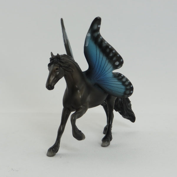 BLUE MORPHOS - OOAK Frisian Rearing Butterfly Model Horse - 5/15