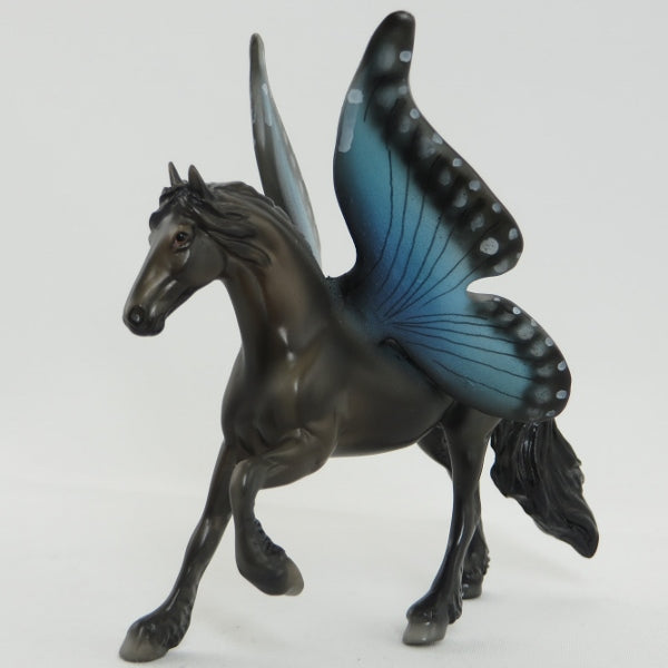 BLUE MORPHOS - OOAK Frisian Rearing Butterfly Model Horse - 5/15