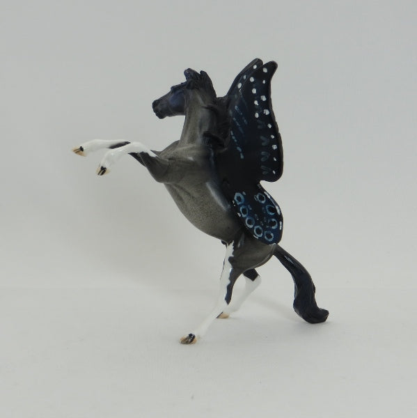 BALANCING BELLE - OOAK Blue Roan Rearing Butterfly MOdel Horse - 5/15