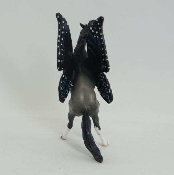 BALANCING BELLE - OOAK Blue Roan Rearing Butterfly MOdel Horse - 5/15