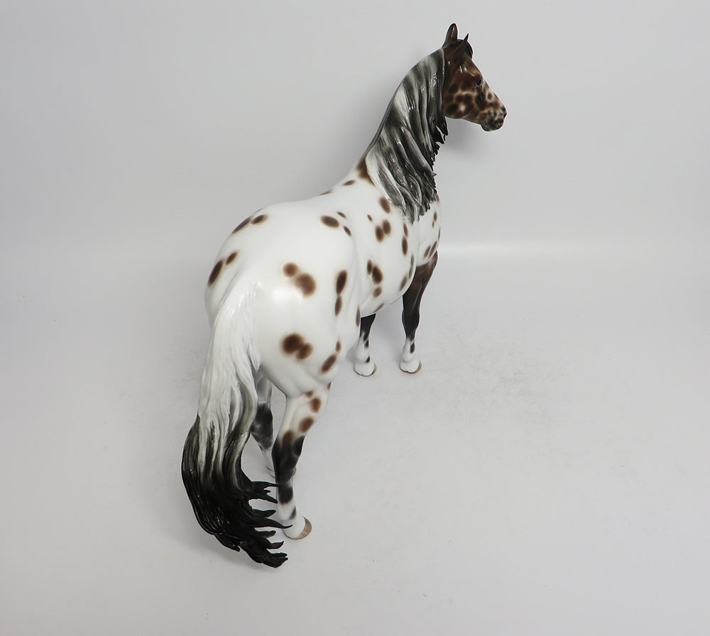 FONDA-OOAK BAY APPALOOSA ISH MODEL HORSE BY SHERYL LEISURE 3/23/18