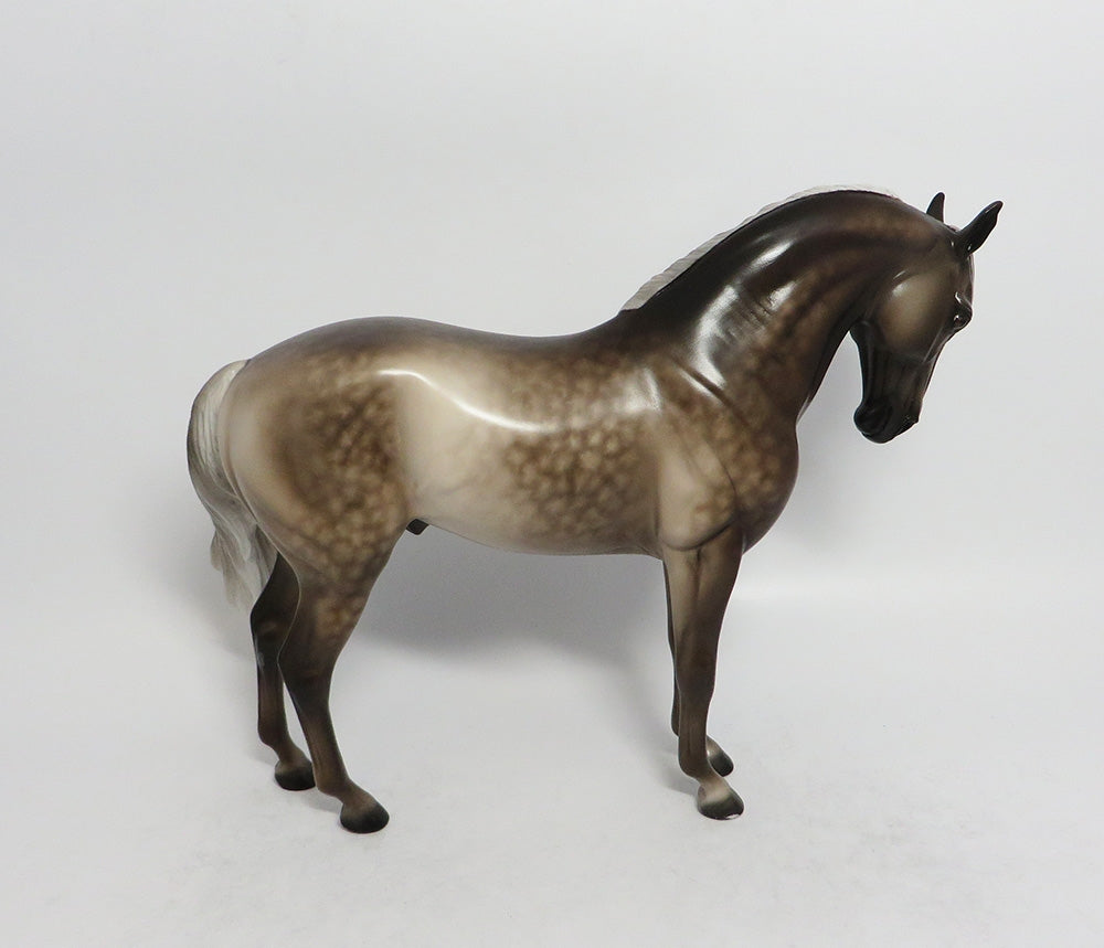 POWELL-OOAK SILVER DAPPLE ANDALUSIAN MODEL HORSE BY SHERYL LEISURE 3/27/18