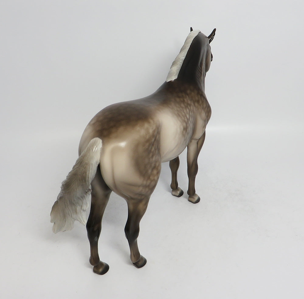 POWELL-OOAK SILVER DAPPLE ANDALUSIAN MODEL HORSE BY SHERYL LEISURE 3/27/18