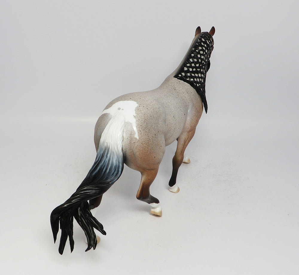 I&#39;MA JEWEL-OOAK RED ROAN PINTO PONY MODEL HORSE BY DAWN QUICK 8/18/17