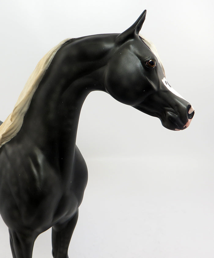 XAVIE~OOAK DAPPLE BLACK ARABIAN MODEL HORSE 2/28