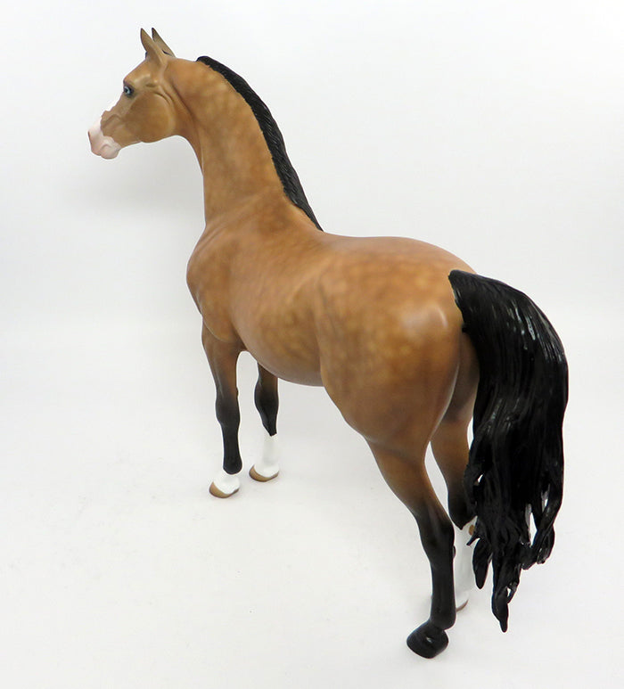 RANGER-OOAK DAPPLE BUCKSKIN MORGAN MODEL HORSE 3/1