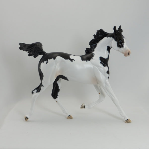 GARRETT - OOAK Black Frame Overo Pinto Yearling Model Horse with Mapping - 5/15